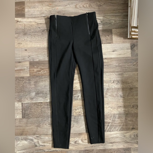 Zara Pants Womens X-Small Black Pleated Front Zip Spandex Dress Casual Pants - Picture 1 of 8